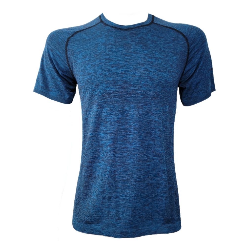 Lululemon Men's Metal Vent Tech Shirt Small Heathered Cerulean Blue/Black M3ANVS